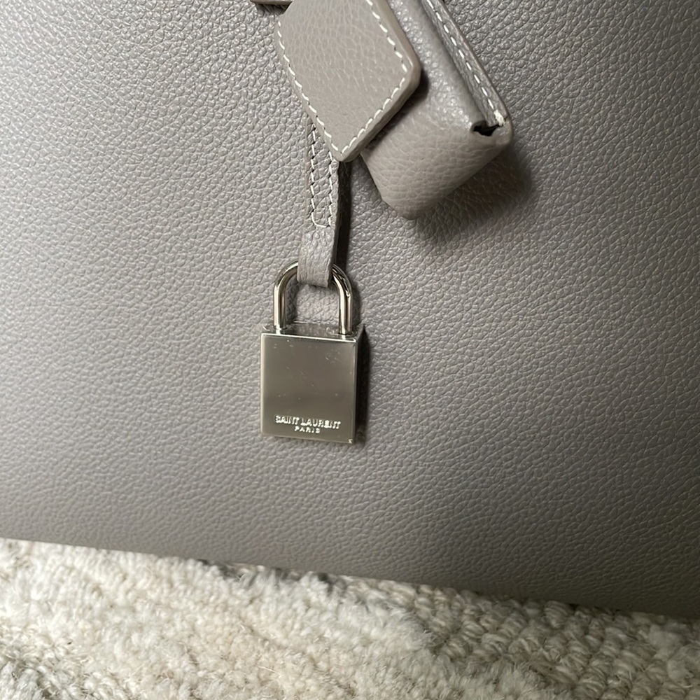 Saint Laurent Grained Calfskin Small Sac De Jour Grey - Picture 3 of 16